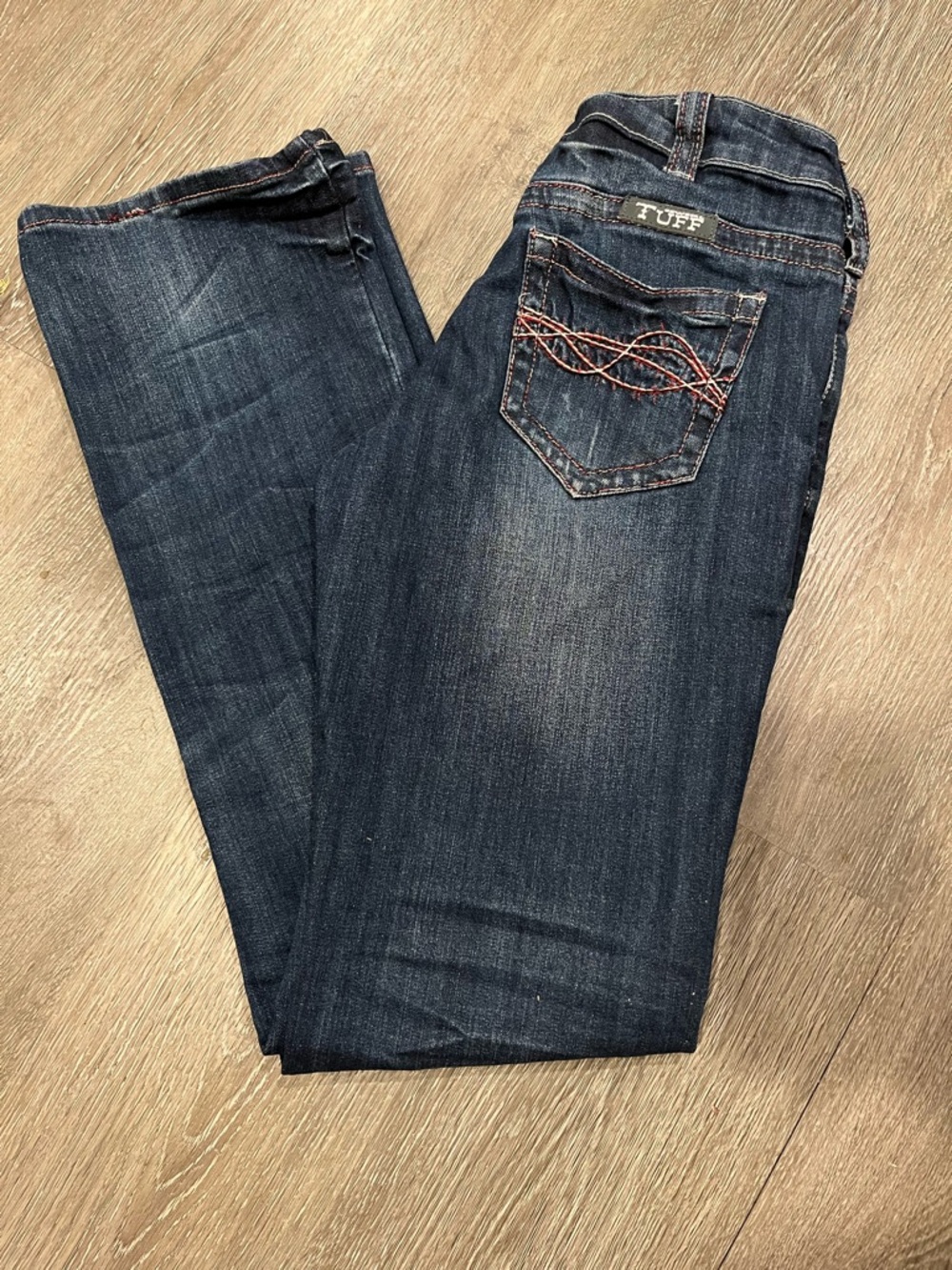 Cowgirl Tuff Dark Wash Bootcut Jeans with Embroidered Pocket Women’s Size 27